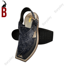 Load image into Gallery viewer, Black Sabaro Baryaley-Charsadda Chappal