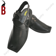 Load image into Gallery viewer, Jet Black Baryaley-Charsadda Chappal