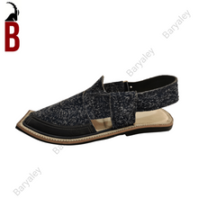 Load image into Gallery viewer, Black Sabaro Baryaley-Charsadda Chappal

