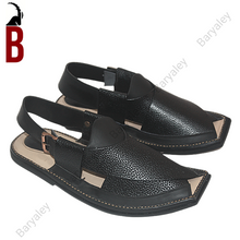 Load image into Gallery viewer, Asphalt Black Baryaley-Kaptaan Chappal
